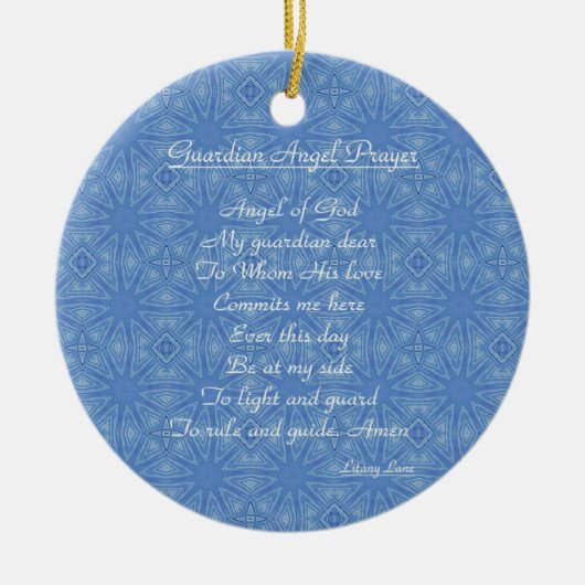 Guardian Angel Prayer Blue Keramik Ornament (Vorne)