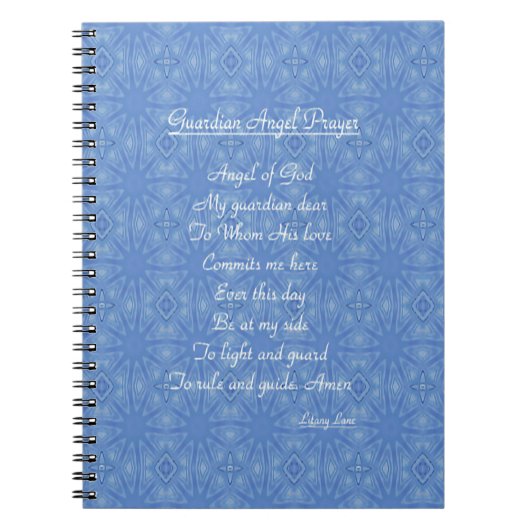 Guardian Angel Prayer Blue Notizblock (Vorderseite)