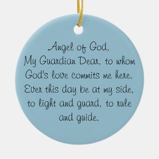 GUARDIAN ANGEL PRAYER ORNANATION KERAMIKORNAMENT (Vorne)