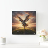 Guardian Angel Protection -   Quadratische Wanduhr (Zuhause)