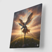 Guardian Angel Protection -   Quadratische Wanduhr (Winkel)