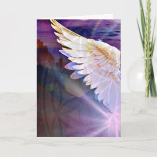 Guardian Angel Purple Wing – Blank Greeting Karte