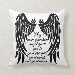 Guardian Angel Quote/Engel Wings Kissen