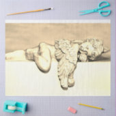 Guardian Angel Sleeping Decoupage 20x30 Sepia Seidenpapier (Basteln)