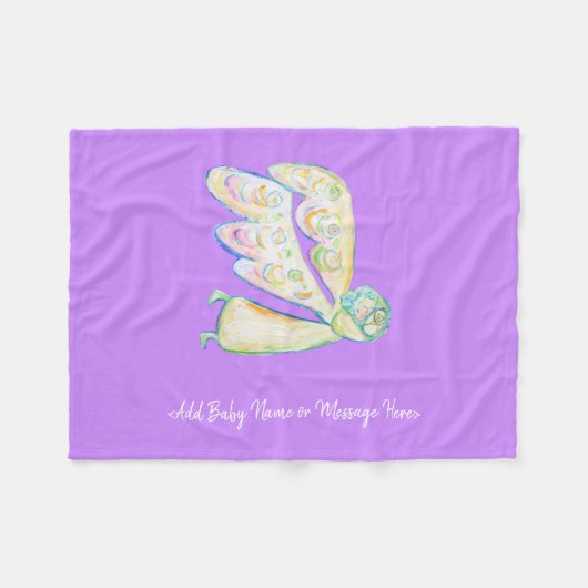 Guardian Angel Soft Fleece Custom Baby Blankets (Vorderseite (Horizontal))