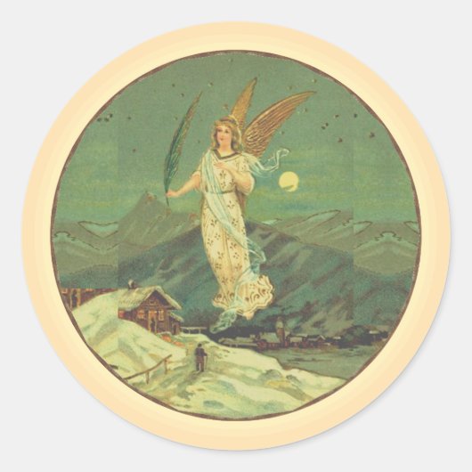 Guardian Angel über den City Classic Round Aufkleb Runder Aufkleber (Vorderseite)