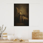 Guardian Angel Watching Over Sleeping Child Poster (Küche)