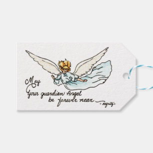 Guardian Angel Watercolor glänzend in der Nähe Geschenkanhänger