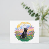 Guardian - Black Labrador Retriever Postkarte (Stehend Vorderseite)