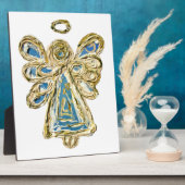Guardian Blue Angel Malerei Kunstgift Plaque Fotoplatte (Seite)