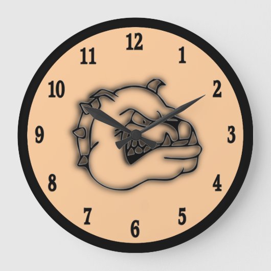 Guardian Bulldog Wall Clock Große Wanduhr (Vorderseite)