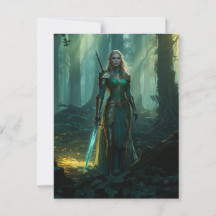 Guardian Elf des verzauberten Reiches Postkarte