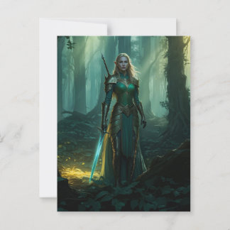 Guardian Elf des verzauberten Reiches Postkarte