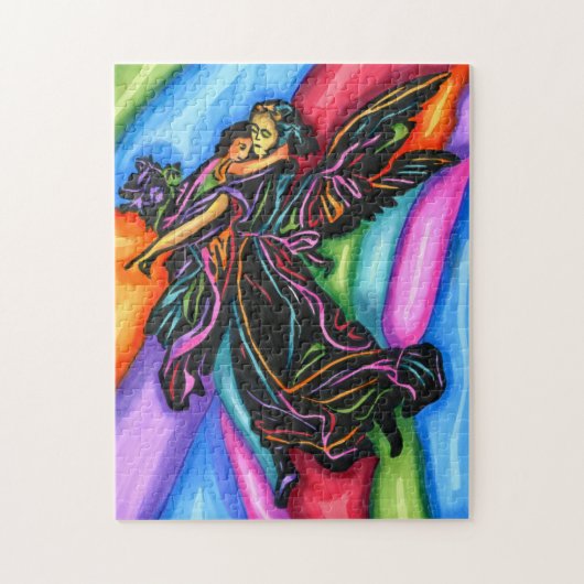 Guardian Engel mit Abstrakter Originalkunst Puzzle (Vertikal)