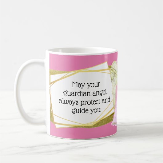 Guardian Engel rosa Kleid Gold Haare Mädchen Gebur Kaffeetasse (Links)