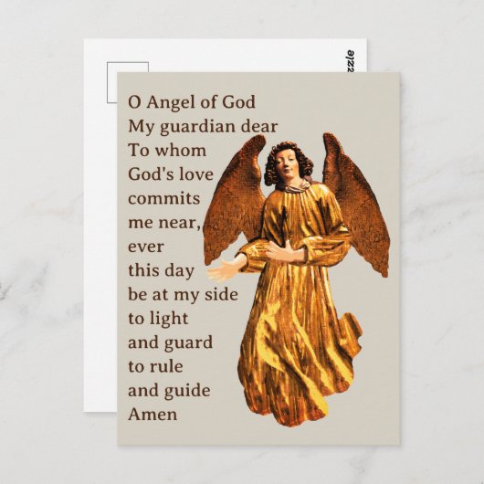 Guardian Engelgebet Postkarte (Vorne/Hinten)