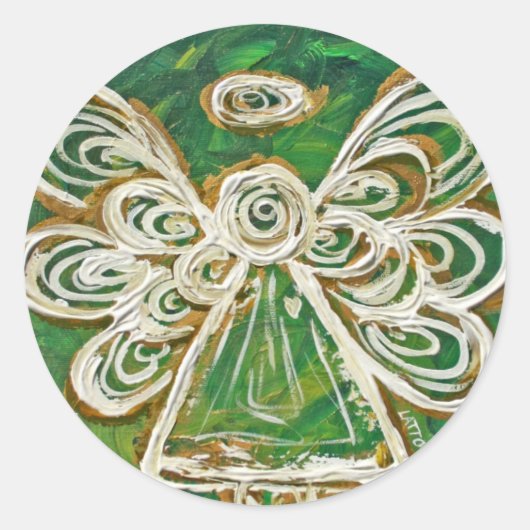 Guardian Green Angel Art Custom Stickers (Vorderseite)
