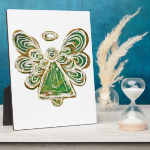 Guardian Green Angel Painting Art Gift Plaque Fotoplatte