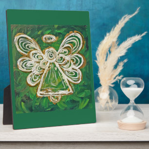 Guardian Green Angel Painting Art Gift Plaque Fotoplatte
