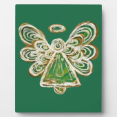 Guardian Green Angel Painting Art Gift Plaque Fotoplatte (Vorderseite)