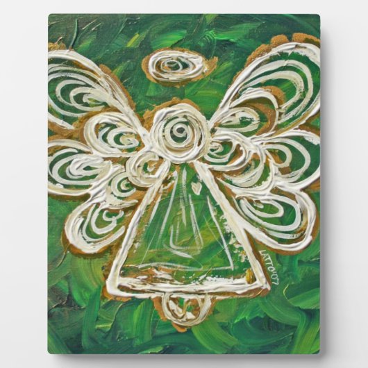 Guardian Green Angel Painting Art Gift Plaque Fotoplatte (Vorderseite)