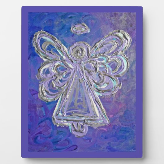 Guardian Lila Angel Malerei Kunstgift Plaque Fotoplatte (Vorderseite)
