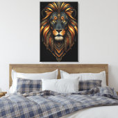 Guardian Lion Abstract Wall Art Leinwanddruck (Insitu (Schlafzimmer))