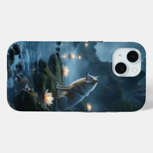 Guardian of the Lotus Lake: Spirit Wolf's Watch Case-Mate iPhone Hülle (Rückseite (Horizontal))