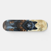 Guardian of the Moon – The Black Winged Wolf Skateboard (Horizontal)