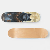 Guardian of the Moon – The Black Winged Wolf Skateboard (Horizontal)