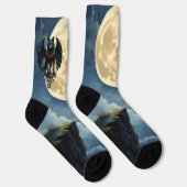 Guardian of the Moon – The Black Winged Wolf Socken (Rechts)