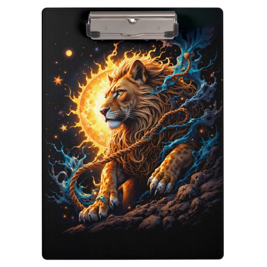 Guardian of the Solar Threshold – Lion of Balance  Klemmbrett (Vorderseite)