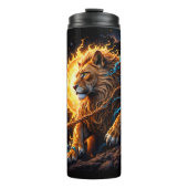 Guardian of the Solar Threshold – Lion of Balance Thermosbecher (Vorderseite)