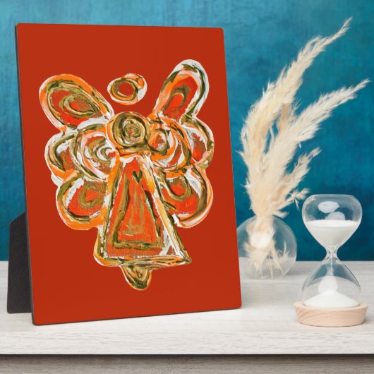 Guardian Orange Angel Malerei Kunstgift Plaque Fotoplatte (Seite)