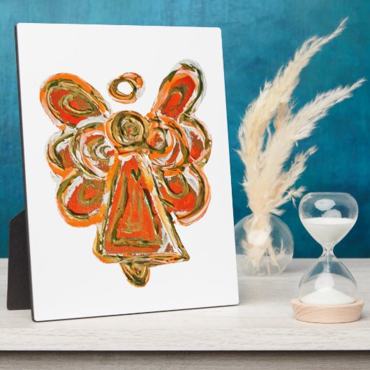Guardian Orange Angel Malerei Kunstgift Plaque Fotoplatte (Seite)