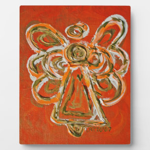 Guardian Orange Angel Malerei Kunstgift Plaque Fotoplatte