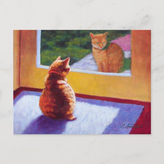 Guardian Orange Tabby Manx Postkarte (Vorderseite)