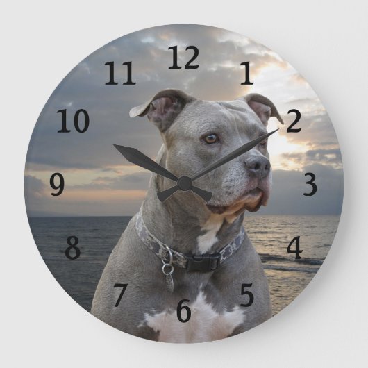 Guardian Pitbull Wall Clock Große Wanduhr (Vorderseite)