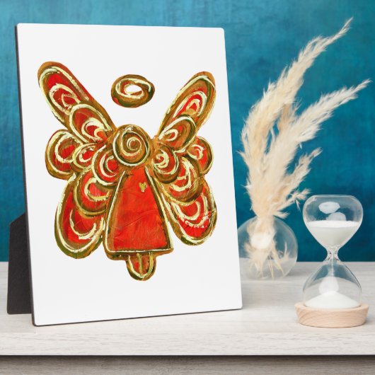 Guardian Red Angel Malerei Kunstgift Plaque Fotoplatte (Seite)