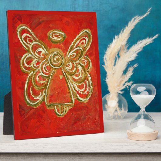Guardian Red Angel Malerei Kunstgift Plaque Fotoplatte (Seite)