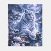 Guardian White Tiger – Silent Strength and Gentle  Fleecedecke (Vorderseite)