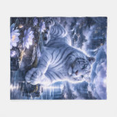 Guardian White Tiger – Silent Strength and Gentle  Fleecedecke (Vorderseite (Horizontal))
