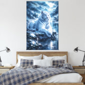 Guardian White Tiger – Silent Strength and Gentle  Leinwanddruck (Insitu (Schlafzimmer))