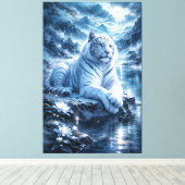 Guardian White Tiger – Silent Strength and Gentle  Leinwanddruck (Insitu (Holzboden))