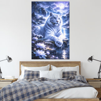 Guardian White Tiger – Silent Strength and Gentle  Leinwanddruck