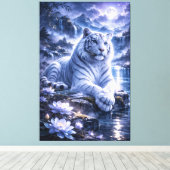 Guardian White Tiger – Silent Strength and Gentle Leinwanddruck (Insitu (Holzboden))