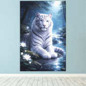 Guardian White Tiger – Silent Strength and Gentle  Leinwanddruck (Insitu (Holzboden))
