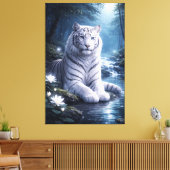 Guardian White Tiger – Silent Strength and Gentle  Leinwanddruck (Insitu (Wohnzimmer))
