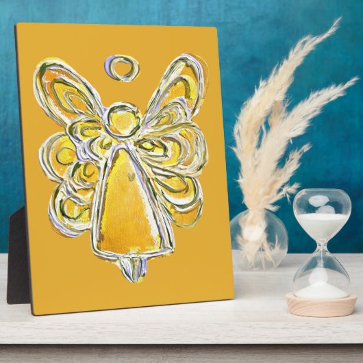Guardian Yellow Angel Painting Art Gift Plaque Fotoplatte (Seite)