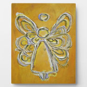 Guardian Yellow Angel Painting Art Gift Plaque Fotoplatte (Vorderseite)